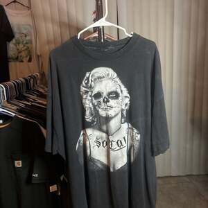 Vintage Y2K Marilyn Monroe Sugar Skull Tattoo Graphic T-Shirt
